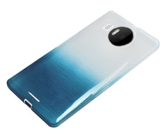 Xcessor Transition Color Flexible TPU-Hülle für Microsoft Lumia 950 XL. Mit Farbverlauf-Seidenfadenstruktur. Transparent / Hellblau