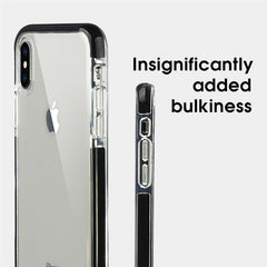 Xcessor Clear Hybrid TPU-Telefonhülle für Apple iPhone XS Max. Mit stoßdämpfender innerer Gummischicht an den Kanten. Klar / Schwarz