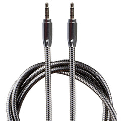 Lilware Metallic 35 Zoll (90 cm) Aux-Audiokabel 3,5 mm Klinkenstecker Stecker auf Stecker Kabel für Multimedia-Geräte - Dunkelgrau