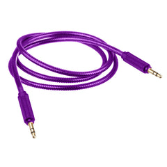 Lilware Braided Nylon Transparent PVC Jacket 1M Aux Audio Cable 3.5mm Jack Male to Male Cord For Multimedia Devices - Purple