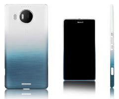 Xcessor Transition Color Flexible TPU-Hülle für Microsoft Lumia 950 XL. Mit Farbverlauf-Seidenfadenstruktur. Transparent / Hellblau