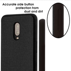 Lilware Canvas Rubberized Texture Plastic Phone Case for OnePlus 6T. Black