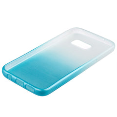 Xcessor Transition Color Flexible TPU-Hülle für Samsung Galaxy S7 SM-G930. Mit Farbverlauf-Seidenfadenstruktur. Transparent / Hellblau