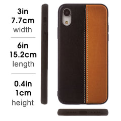 Lilware Bicolor PU Leather Phone Case for Apple iPhone XR. Brown / Black