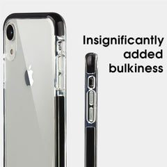 Xcessor Clear Hybrid TPU Phone Case for Apple iPhone XR. With Shock Absorbing Inner Rubber Layer on the Edges. Clear / Black