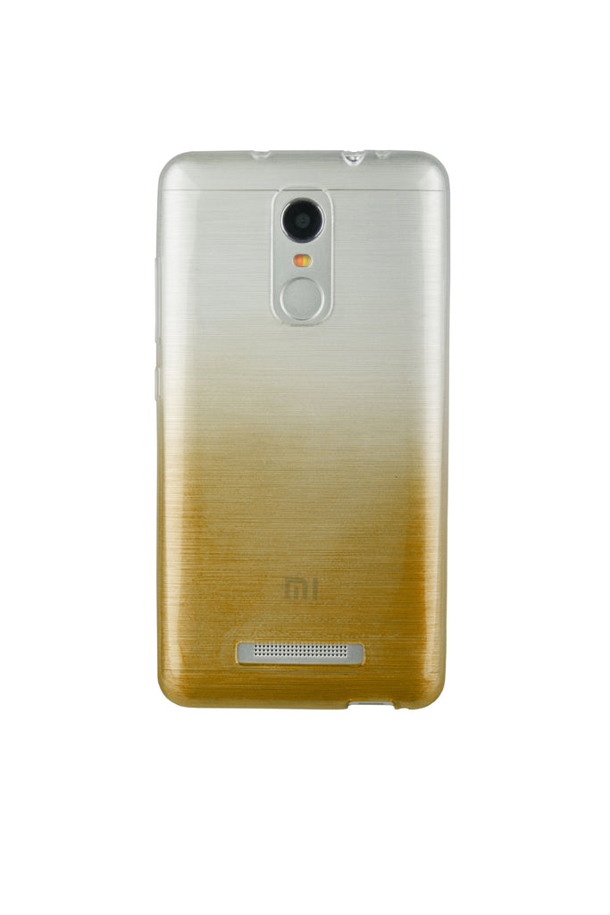 Xcessor Transition Color Flexible TPU Case for Xiaomi Redmi Note 3. With Gradient Silk Thread Texture. Transparent / Gold