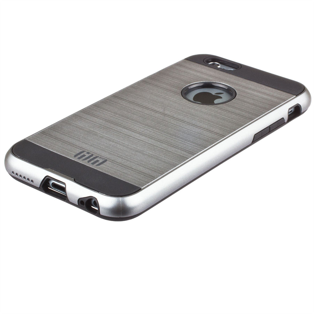 Lilware Armor Slim Fit Hartplastik Robuste Dual Layer Hülle für Apple iPhone 6 6S. Dunkelsilber/Schwarz