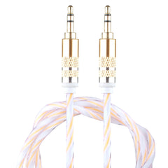 Lilware Braided Woven Fabric Transparent PVC Jacket 0.9M Aux Audio Cable 3.5mm Jack Male to Male Cord For Multimedia Devices - Gold