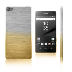 Xcessor Transition Color Flexible TPU Case for Sony Xperia Z5 Compact. With Gradient Silk Thread Texture. Transparent / Gold