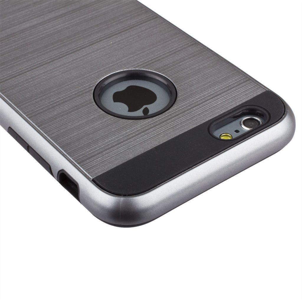 Lilware Armor Slim Fit Hartplastik Robuste Dual Layer Hülle für Apple iPhone 6 6S. Dunkelsilber/Schwarz