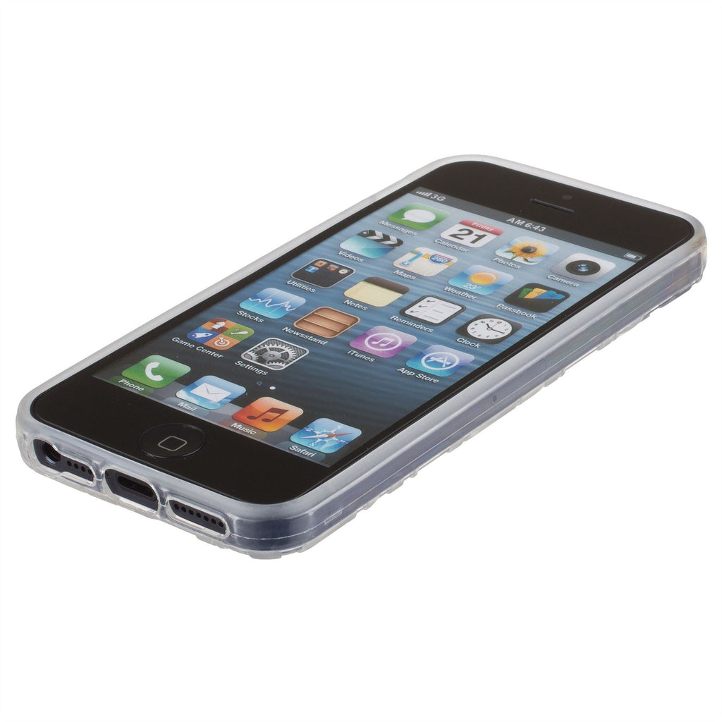 Xcessor Tetragon Bubbles Glossy Flexible TPU case for Apple iPhone SE / 5 / 5S. Transparent