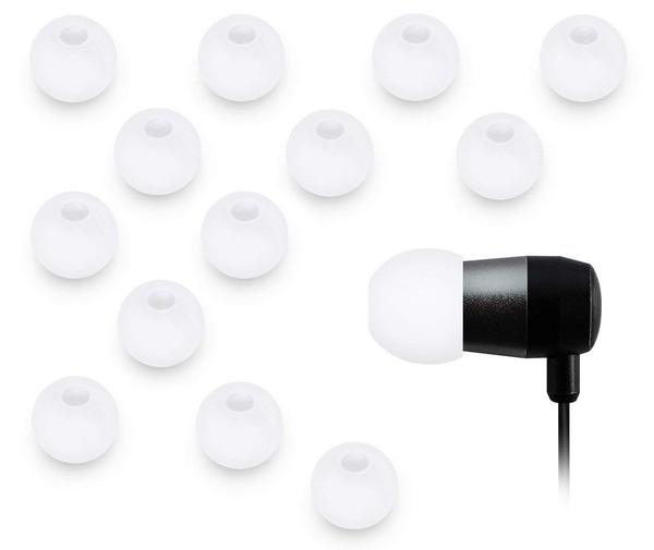 Xcessor High Quality Replacement Silicone Earbuds 7 Pairs (Set of 14 Pieces). Compatible With Most In Ear Headphone Brands - White
