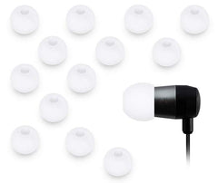 Xcessor High Quality Replacement Silicone Earbuds 7 Pairs (Set of 14 Pieces). Compatible With Most In Ear Headphone Brands - White