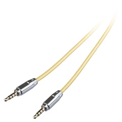Lilware AUX-Audiokabel, 3,5 mm Klinkenstecker auf 3,5 mm Stecker, geflochtenes Nylongewebe, 90 cm, für Multimedia-Geräte, Gold