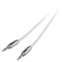 Lilware Braided Nylon Textile 35In (90 cm) Aux Audio Cable 3.5mm Jack Male to Male Cord For Multimedia Devices - White
