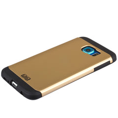 Lilware Angular Armor Hard Plastic Rugged Case Dual Layer Cover for Samsung Galaxy S6 SM-G920. Gold / Black