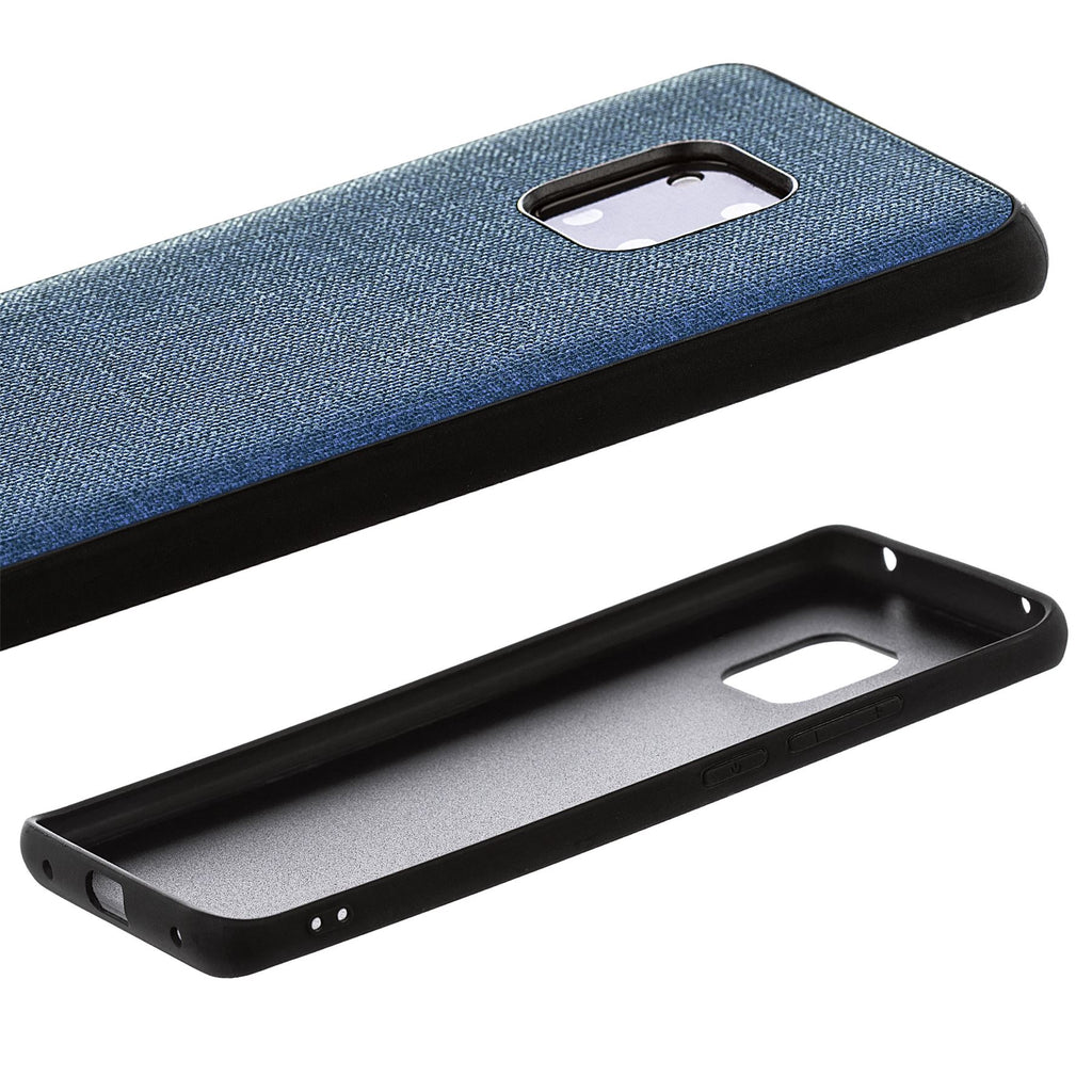 Lilware Canvas Rubberized Texture Plastic Phone Case Compatible with Huawei Mate 20 Pro. Dark Blue