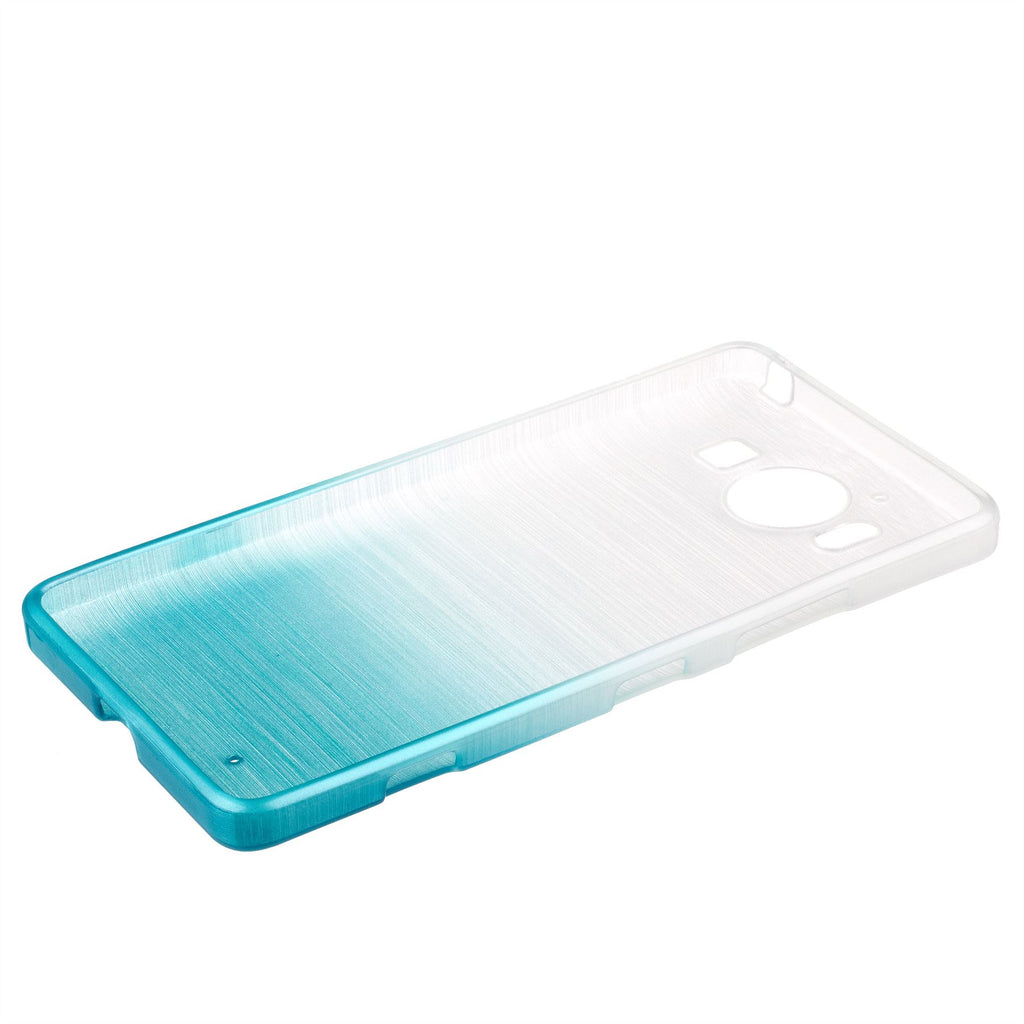 Xcessor Transition Color Flexible TPU Case for Microsoft Lumia 950. With Gradient Silk Thread Texture. Transparent / Light Blue
