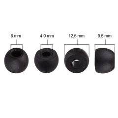 Xcessor Replacement Comfort Foam Earbuds 4 Pairs (Set of 8 Pieces) - Round FX-49 - Medium, Black