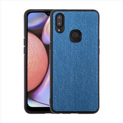 Lilware Canvas Z Handyhülle aus gummiertem Kunststoff mit Textur für Samsung Galaxy A10S. Blau