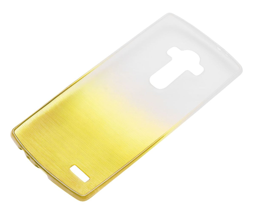 Xcessor Transition Color Flexible TPU-Hülle für LG G4. Mit Farbverlauf-Seidenfadenstruktur.Transparent/Gold