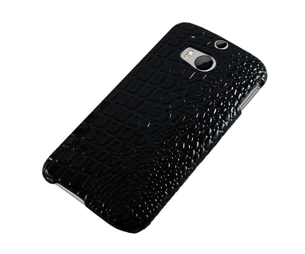 Xcessor Crocodile Skin Effect Hard Plastic Case for HTC One M8. Black