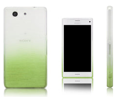 Xcessor Transition Color Flexible TPU-Hülle für Sony Xperia Z3 Compact. Mit Farbverlauf-Seidenfadenstruktur. Transparent / Grün