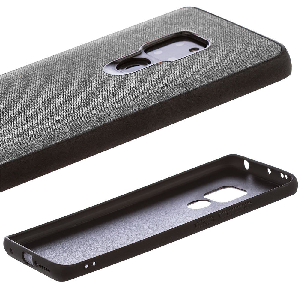 Lilware Canvas Rubberized Texture Plastic Phone Case Compatible with Huawei Mate 20. Grey