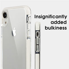 Xcessor Clear Hybrid TPU-Telefonhülle für Apple iPhone XR. Mit stoßdämpfender innerer Gummischicht an den Kanten. Klar / Weiß