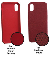 Lilware Soft Fabric Texture Plastic Phone Case for Apple iPhone XR - Berry Red