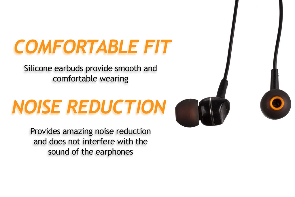 Xcessor (S) 7 Pairs (14 Pieces) of Silicone Replacement In Ear Earphone Small Size Earbuds. Bicolor. Small. Black / Orange