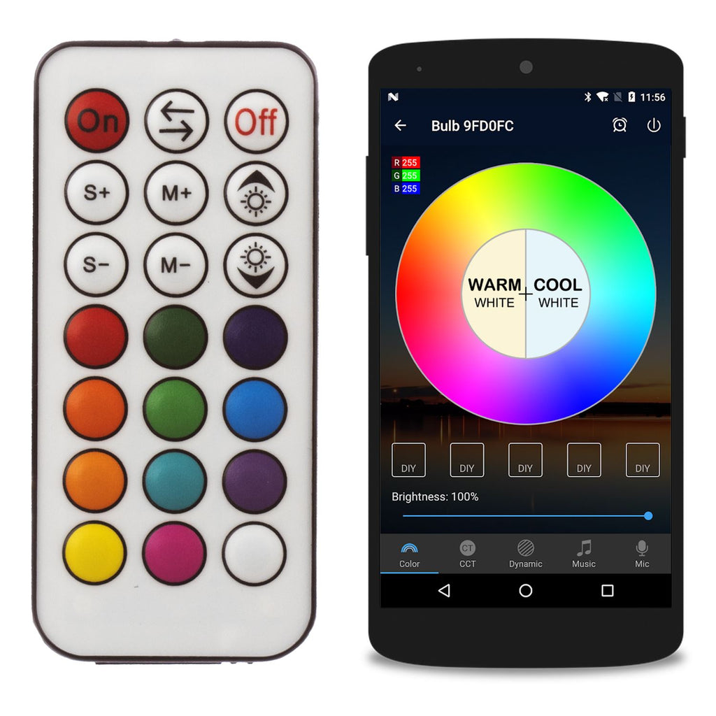 Lilware (100 cm) RGB-Farbwechsel-LED-Lichtstreifen für Mid-Tower-Computergehäuse – Multifunktionale 21-Tasten-RF-Fernbedienung und WLAN-Steuerung über Smartphone