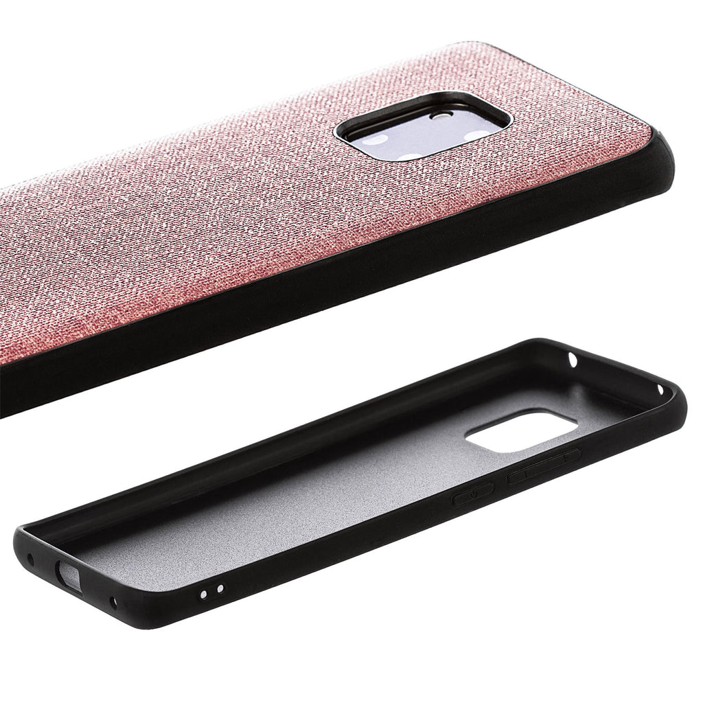 Lilware Canvas Rubberized Texture Plastic Phone Case Compatible with Huawei Mate 20 Pro. Pink