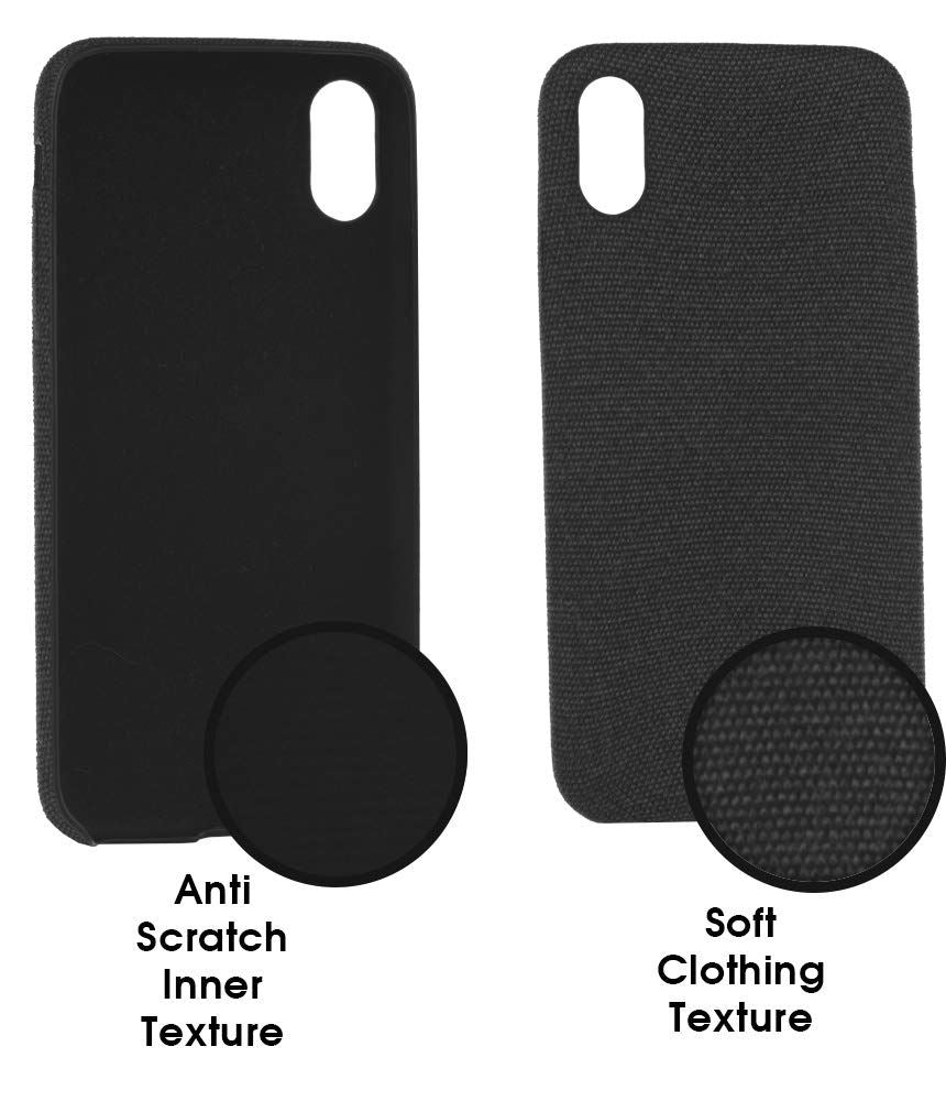 Lilware Soft Fabric Texture Plastic Phone Case for Apple iPhone X / iPhone XS - Black