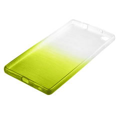 Xcessor Transition Color Flexible TPU-Hülle für Sony Xperia Z5 Compact. Mit Farbverlauf-Seidenfadenstruktur. Transparent / Grün