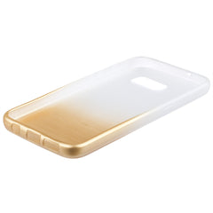 Xcessor Transition Color Flexible TPU Case for Samsung Galaxy S7 SM-G930. With Gradient Silk Thread Texture. Transparent / Golden Color