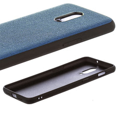 Lilware Canvas Rubberized Texture Plastic Phone Case for OnePlus 6T. Dark Blue