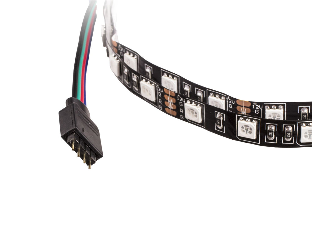 Lilware (100 cm) RGB-Farbwechsel-LED-Lichtstreifen für Mid-Tower-Computergehäuse – Multifunktionale 21-Tasten-RF-Fernbedienung und WLAN-Steuerung über Smartphone