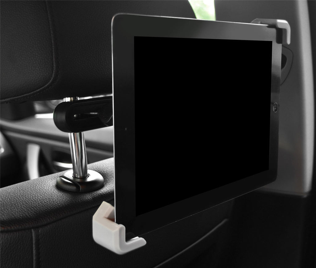Lilware Universal Car Headrest Holder for Tablet / Apple iPad / e-Book and Other Devices Within 7 - 10.1”. Adjustable Range Clamp With Max Opening 250 mm and 360 Degree Rotating System. Black / Grey