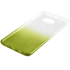 Xcessor Transition Color Flexible TPU-Hülle für Samsung Galaxy S6 edge+ SM-G928A. Mit Farbverlauf-Seidenfaden-Textur. Transparent / Grün