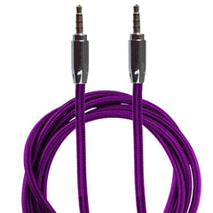 Lilware Braided Nylon Textile 35In (90 cm) Aux Audio Cable 3.5mm Jack Male to Male Cord For Multimedia Devices - Purple