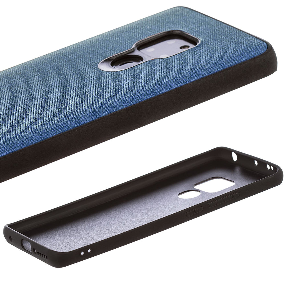 Lilware Canvas Rubberized Texture Plastic Phone Case Compatible with Huawei Mate 20. Dark Blue