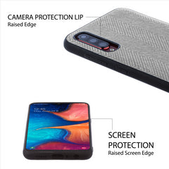 Lilware Canvas Z Handyhülle aus gummiertem Kunststoff mit Textur für Samsung Galaxy A70/A70S. Dunkelgrau