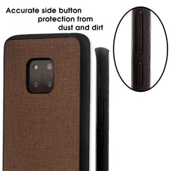 Lilware Canvas Rubberized Texture Plastic Phone Case Compatible with Huawei Mate 20 Pro. Brown