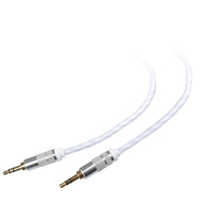 Lilware Braided Woven Fabric Transparent PVC Jacket 0.9M Aux Audio Cable 3.5mm Jack Male to Male Cord For Multimedia Devices ?¾– White