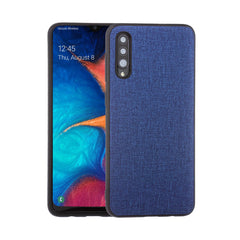 Lilware Canvas Rubberized Texture Plastic Phone Case for Samsung Galaxy A50/A50S. Blue