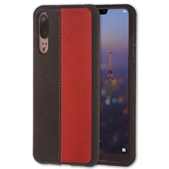Lilware Bicolor PU Leather Phone Case Compatible with Huawei P20. Red / Black