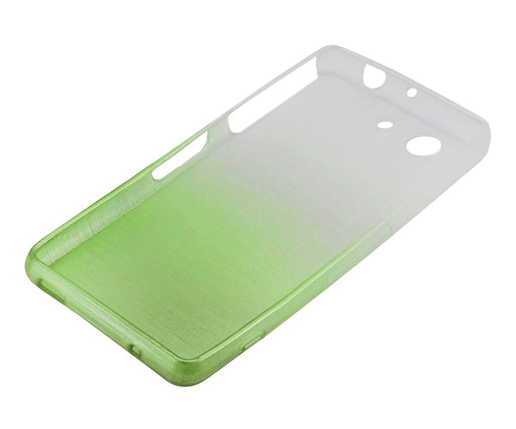 Xcessor Transition Color Flexible TPU Case for Sony Xperia Z3 Compact. With Gradient Silk Thread Texture. Transparent / Green