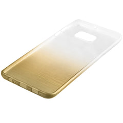 Xcessor Transition Color Flexible TPU Case for Samsung Galaxy S6 edge+ SM-G928A. With Gradient Silk Thread Texture. Transparent / Gold