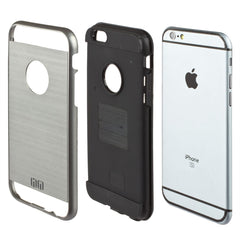 Lilware Armor Slim Fit Hartplastik Robuste Dual Layer Hülle für Apple iPhone 6 6S. Dunkelsilber/Schwarz